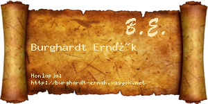 Burghardt Ernák névjegykártya